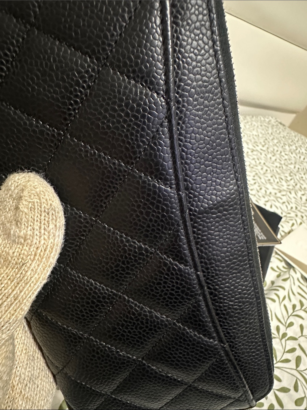 CHANEL Black Quilted Caviar Leather Zip-Around Wallet with CC Logo - Picture 8 of 15